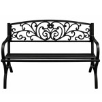 Záhradná kovová lavička – čierna